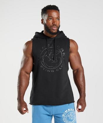 Pánské Mikiny S Kapucí Gymshark Legacy Drop Arm Černé | CZ 2698GSO